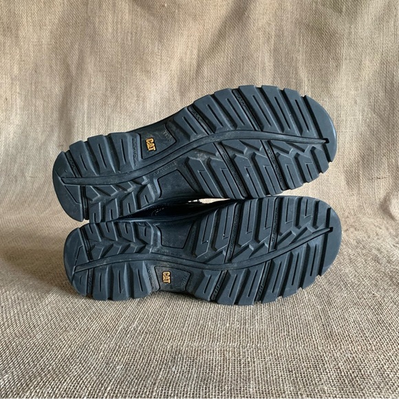 CAT CATAPILLAR Men’s Black Leather Steel Toe Work Boots Men’s 10.5 - Picture 7 of 15